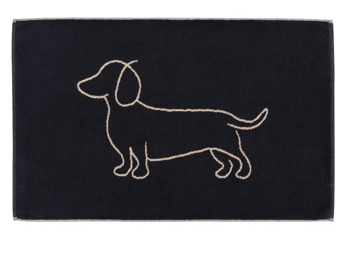 Badmat 50/80 We love Dogs 1 teckel zwart/beige
