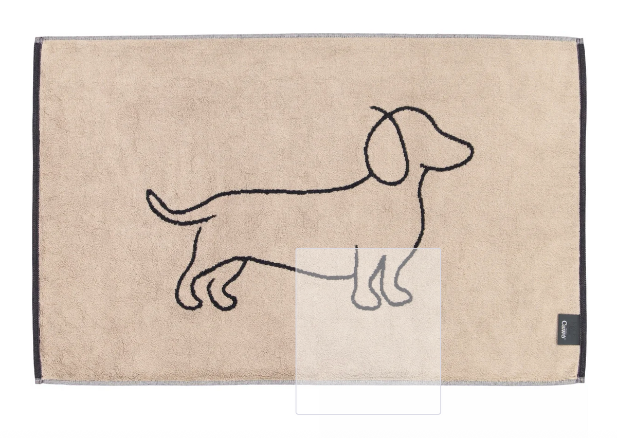 Badmat 50/80 We love Dogs 1 teckel zwart/beige