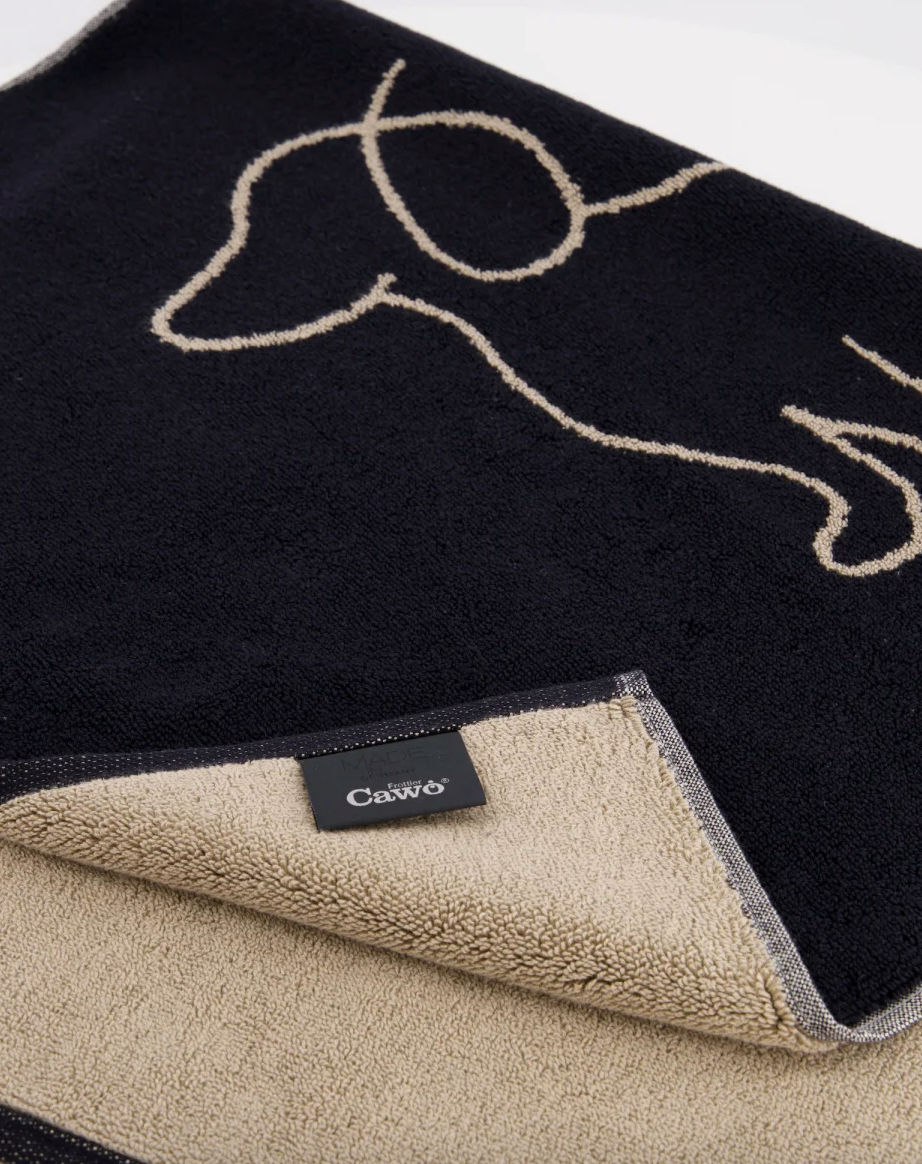 Badmat 50/80 We love Dogs 1 teckel zwart/beige