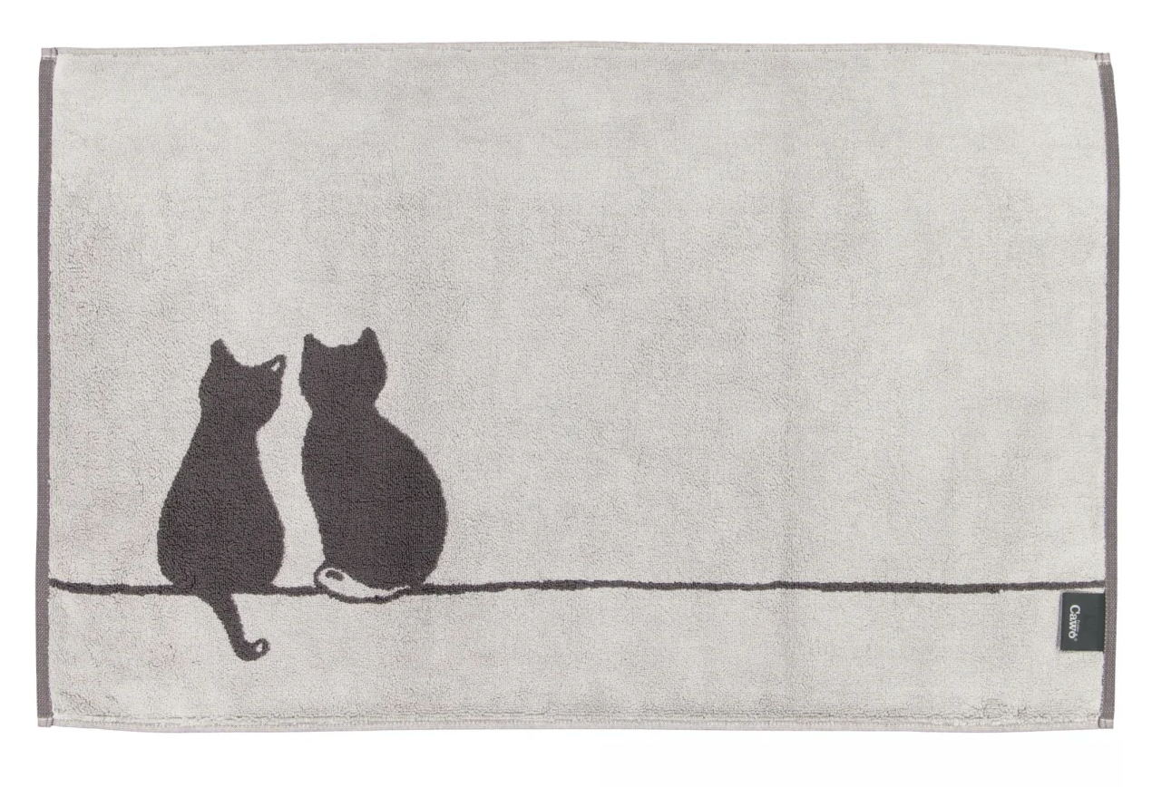 Badmat 50/80 We love Cats  donkergrijs