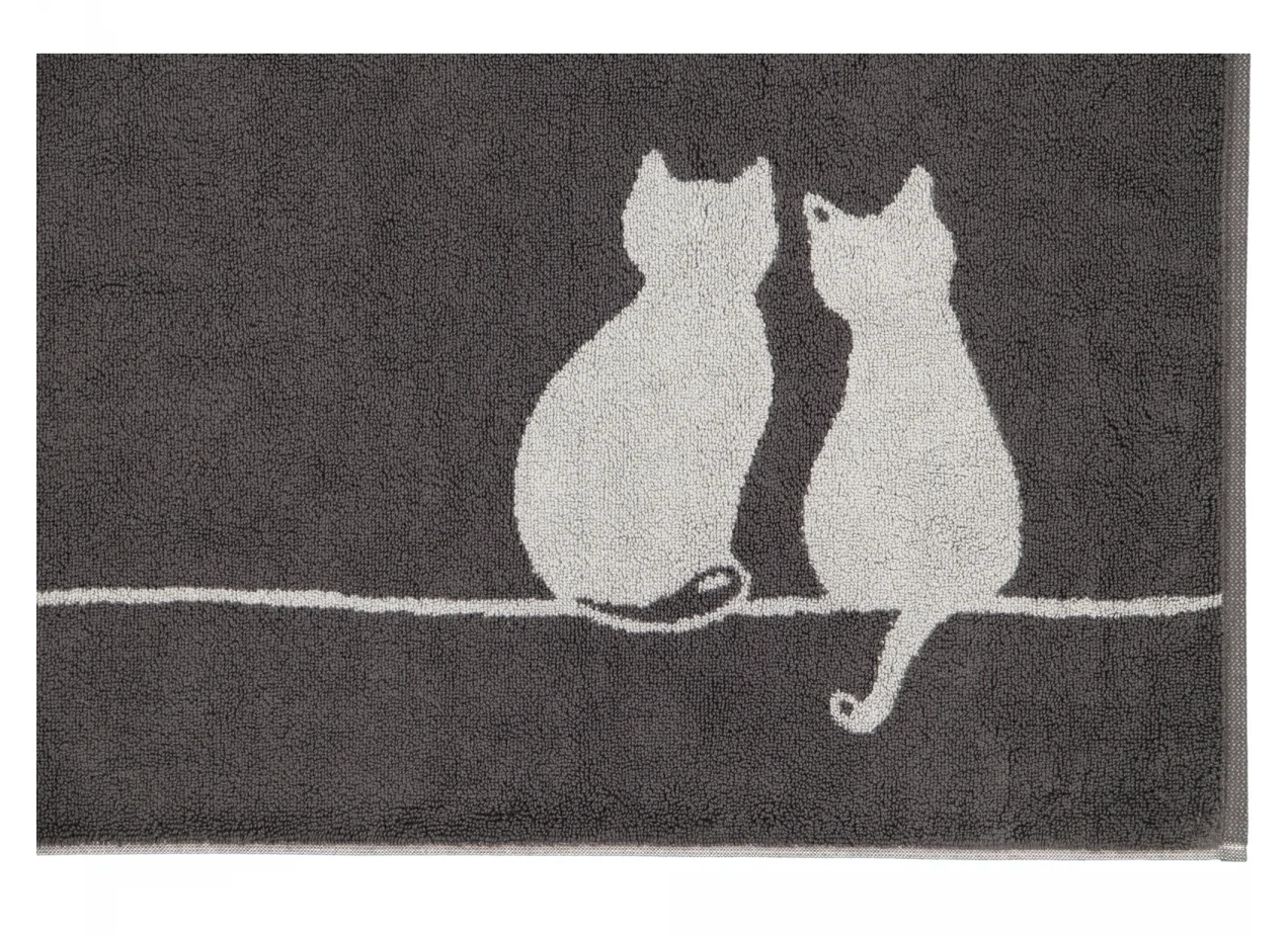Badmat 50/80 We love Cats  donkergrijs
