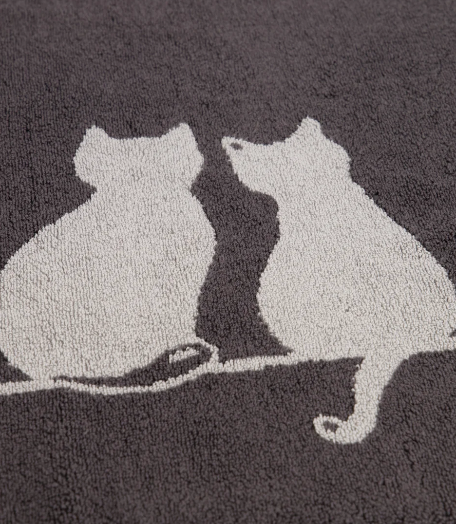 Badmat 50/80 We love Cats  donkergrijs
