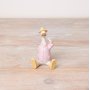 Eendornament zittend pastelroze 7 x 6 x 11cm