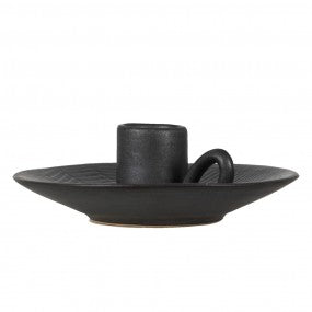 Kandelaar Ø 13X4 CM Grijs Porselein Rond