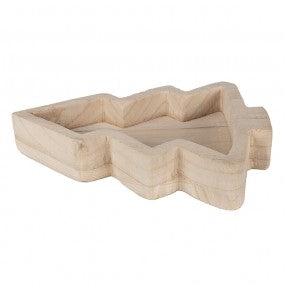 Serveerschaal Kerstboom 33x23x6 cm bruin hout