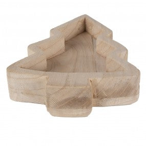 Serveerschaal Kerstboom 33x23x6 cm bruin hout