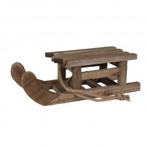 Slee Bruin Hout Kerst 30x11x10 cm