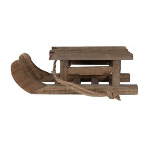 Slee Bruin Hout Kerst 30x11x10 cm