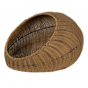 Kleine Honden-Kattenhuis Bruin Beige Rotan Rond Ø 47X30 CM