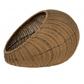 Kleine Honden-Kattenhuis Bruin Beige Rotan Rond Ø 47X30 CM