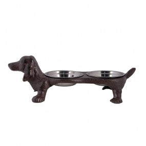 Voerbak Hond 43x20x14cm Bruin Ijzer Rechthoek