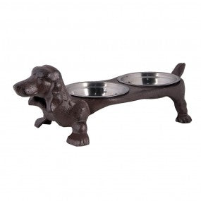 Voerbak Hond 43x20x14cm Bruin Ijzer Rechthoek