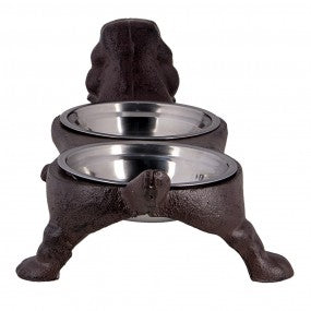 Voerbak Hond 43x20x14cm Bruin Ijzer Rechthoek