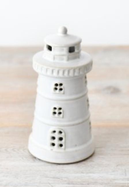 LED Vuurtoren Wit Keramiek 17,5 cm
