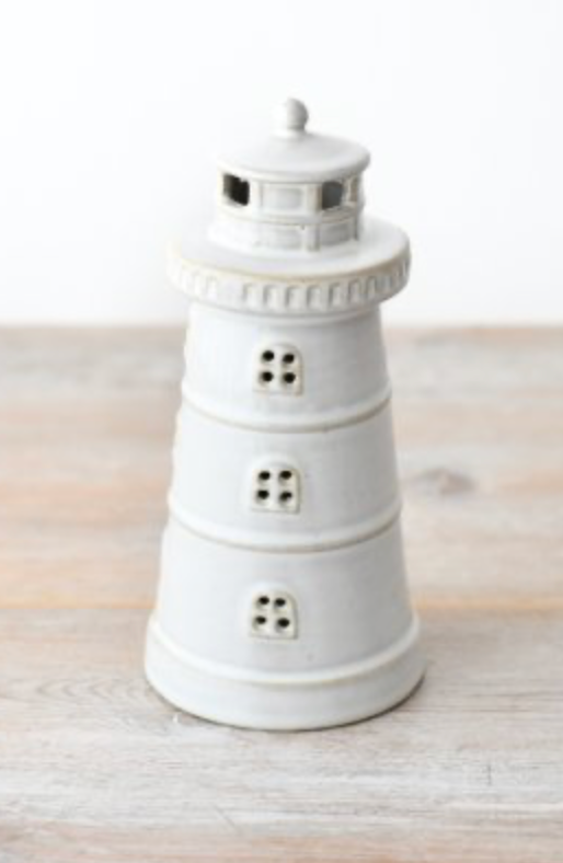 LED Vuurtoren Wit Keramiek 22 cm