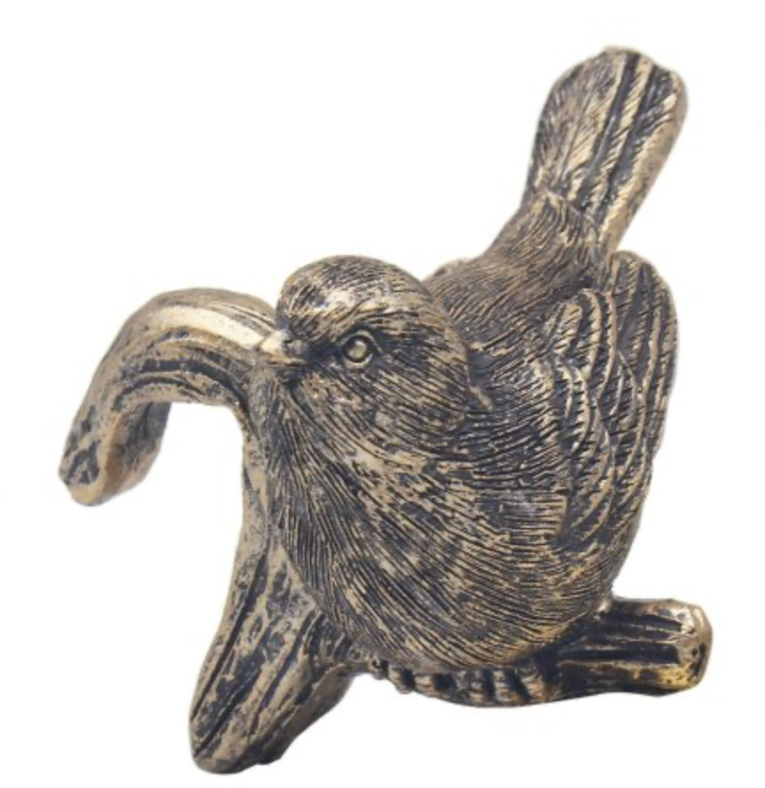 Vogel bloempothanger 8x6x6 cm brons