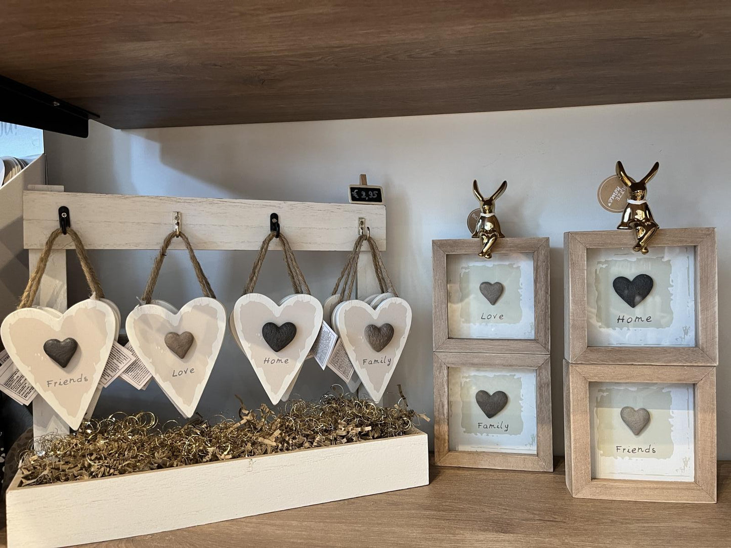 Houten hanger hart wit 11 cm