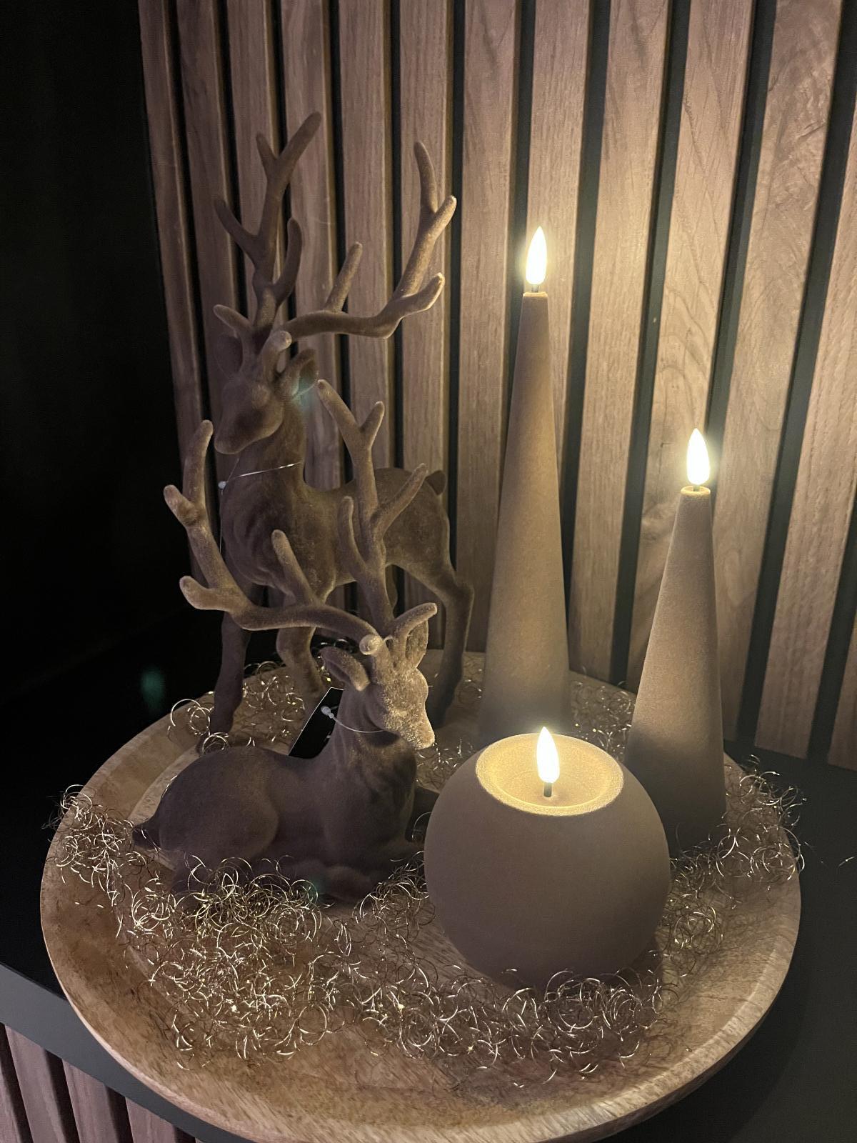 LED Stompkaars Velvet Lyon taupe-H20CM