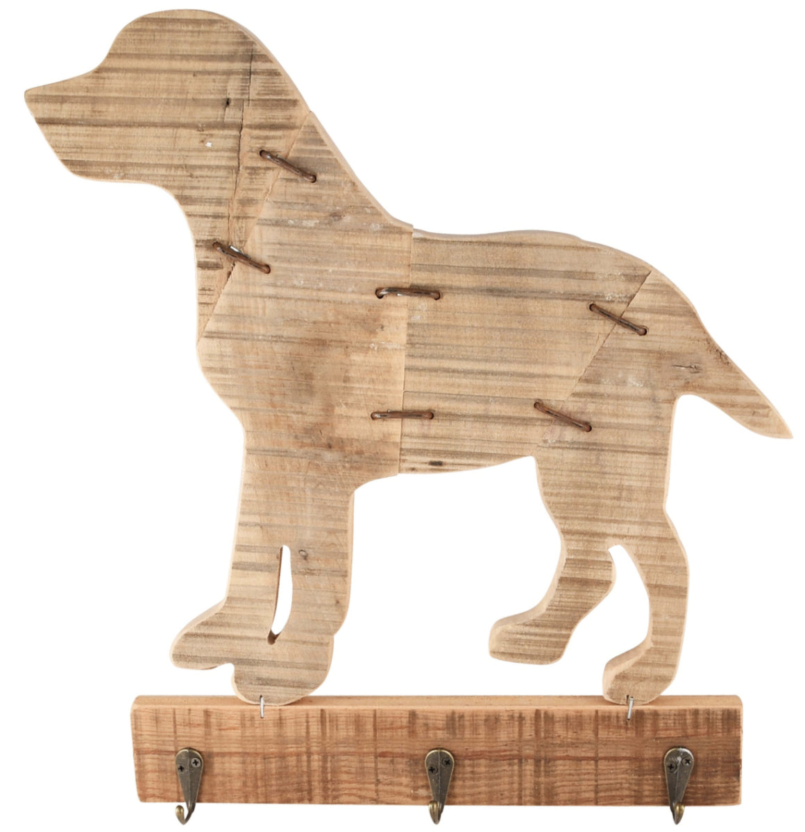 Kapstok Hond naturel Hout 33x36cm