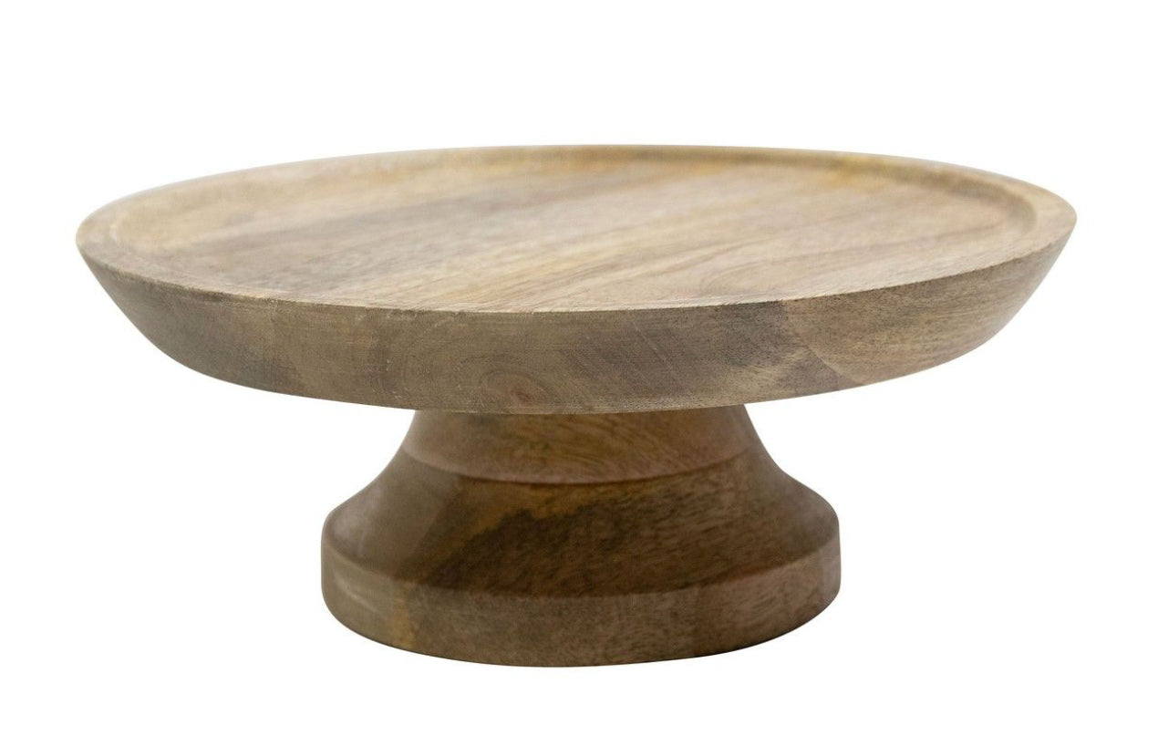 Taartplateau op voet hout dia 25 cm