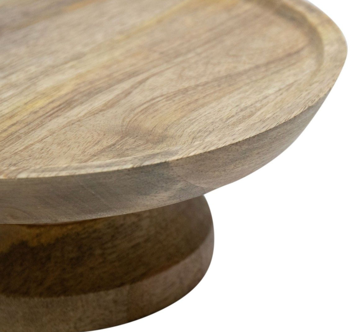 Taartplateau op voet hout dia 25 cm