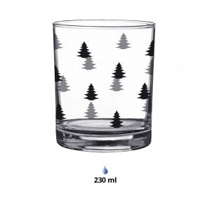 Waterglas 230 ml Zwarte Kerstboom