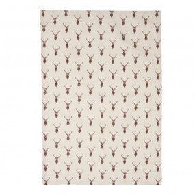Theedoek 50x70 cm  Beige Rood Hert
