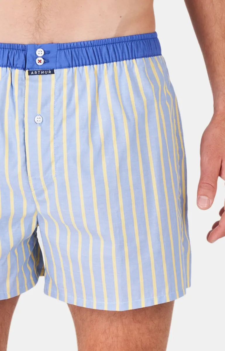 Arthur- Calecon Slip Heren Lichtblauw Gele Strepen
