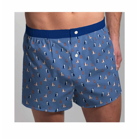 Arthur- Calecon Slip Heren Blauw met honden