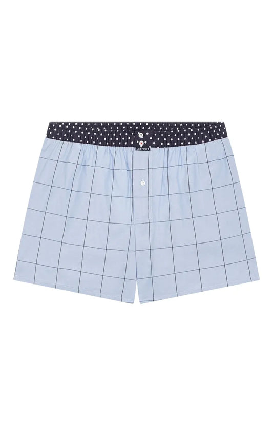 Arthur- Calecon Slip Heren Lichtblauwe grote carreaux