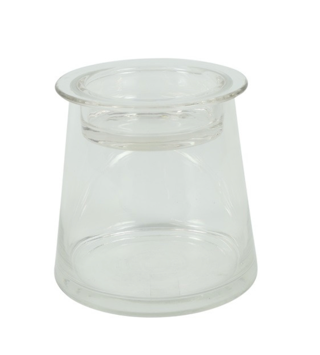 Deco glas m/inkomdeksel Hanny S 14x14x13,5cm