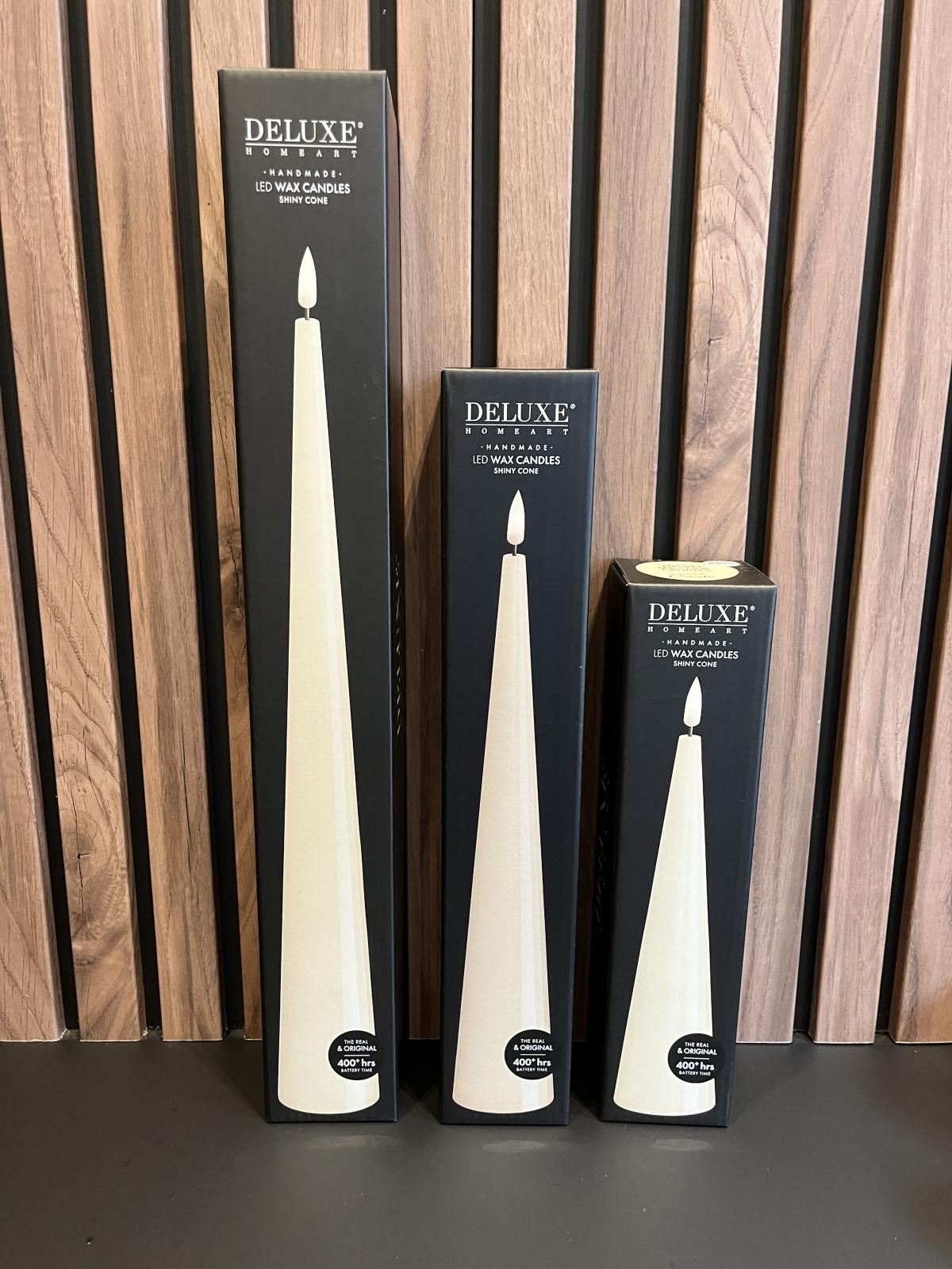 LED-Kegelkaars Cream D 5 X 20 Cm