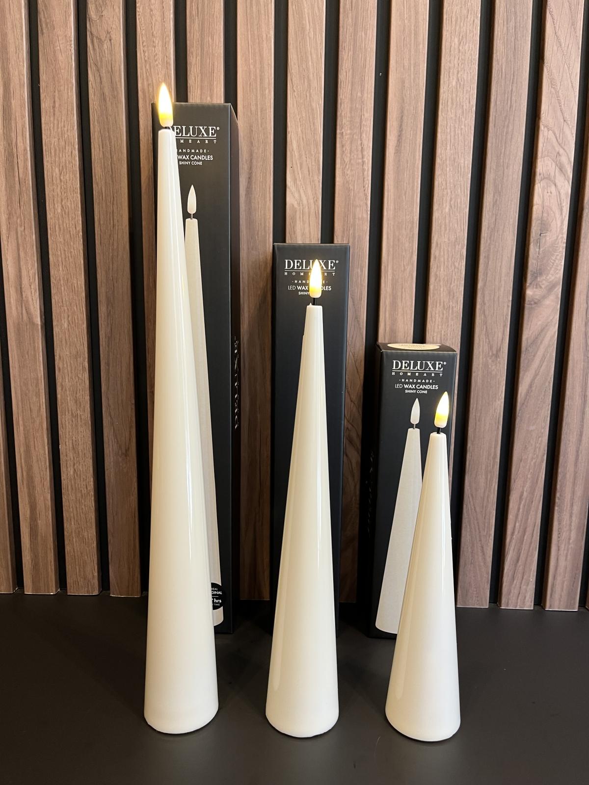LED-Kegelkaars Cream D 5 X 38 Cm