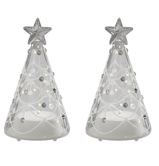 Glas Tree LED H9 cm set van 2