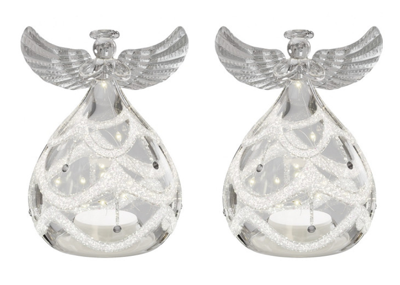 Glas Angel LED H9 cm  set van 2