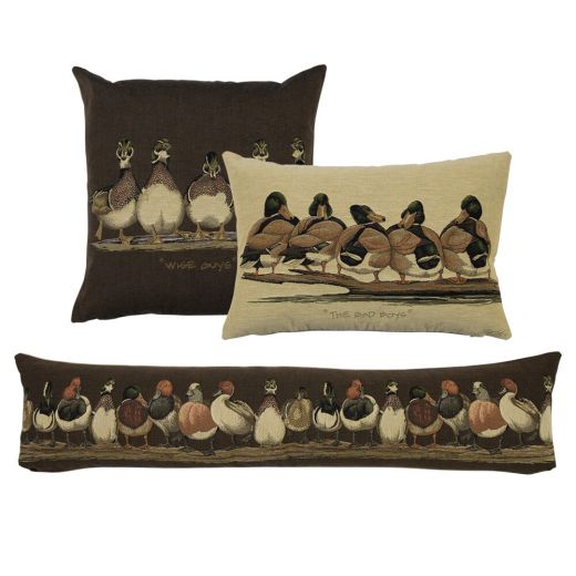 Gobelin Kussen eenden bruin bad boys 30x45 cm