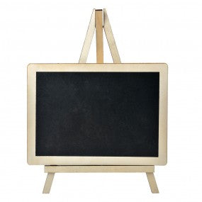 Krijtbordje Zwart Beige 20x1x27 cm