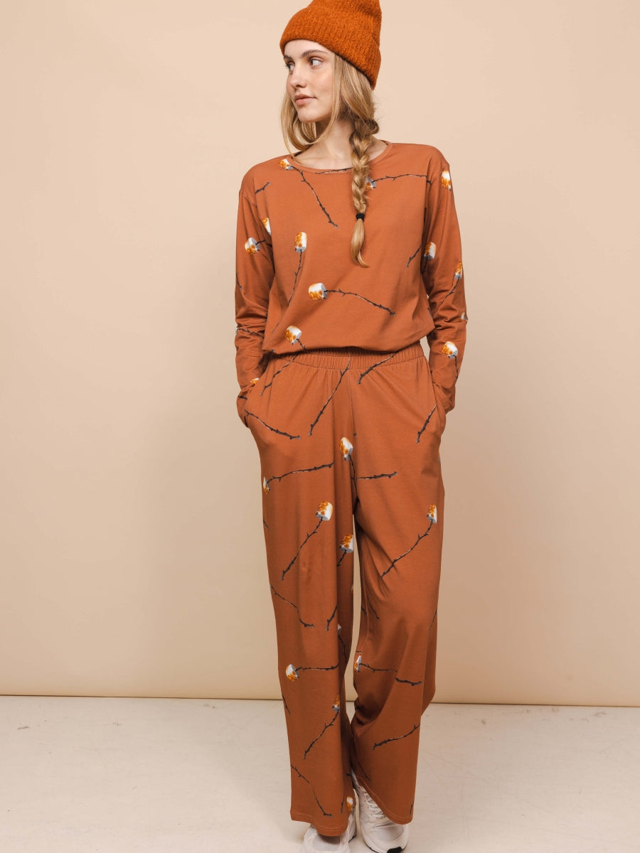 Marshmallow Long Sleeve Shirt&Wide Pants Women