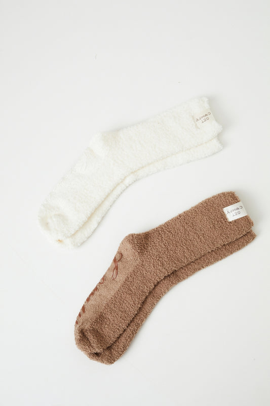 Aruelle- Comfy Socks 2-pack latte/ecru