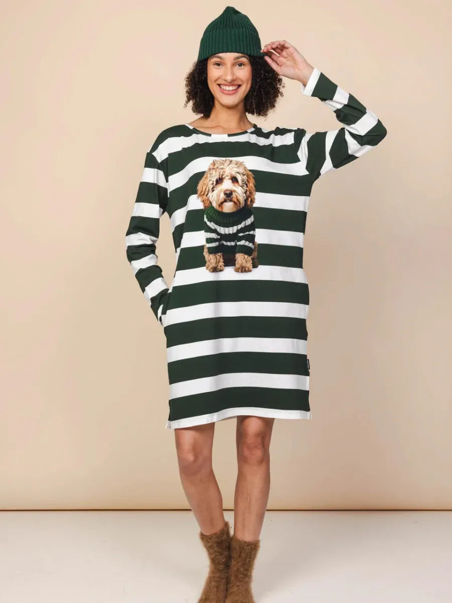 Labradoodle Long Sleeve Dress Women