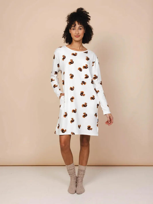 Squirrels Long Sleeve Dress Women