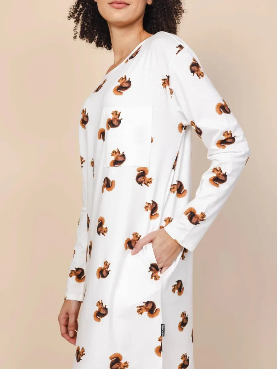 Squirrels Long Sleeve Dress Women