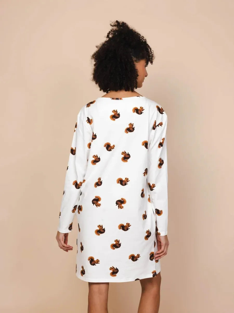 Squirrels Long Sleeve Dress Women