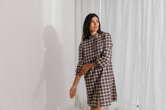 Alice et Maman- Nightdress Khloe carreaux marine