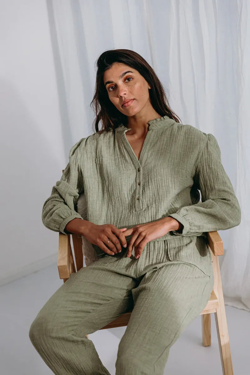 Alice et Maman- Pyjama Kiara Tetra Sage Green