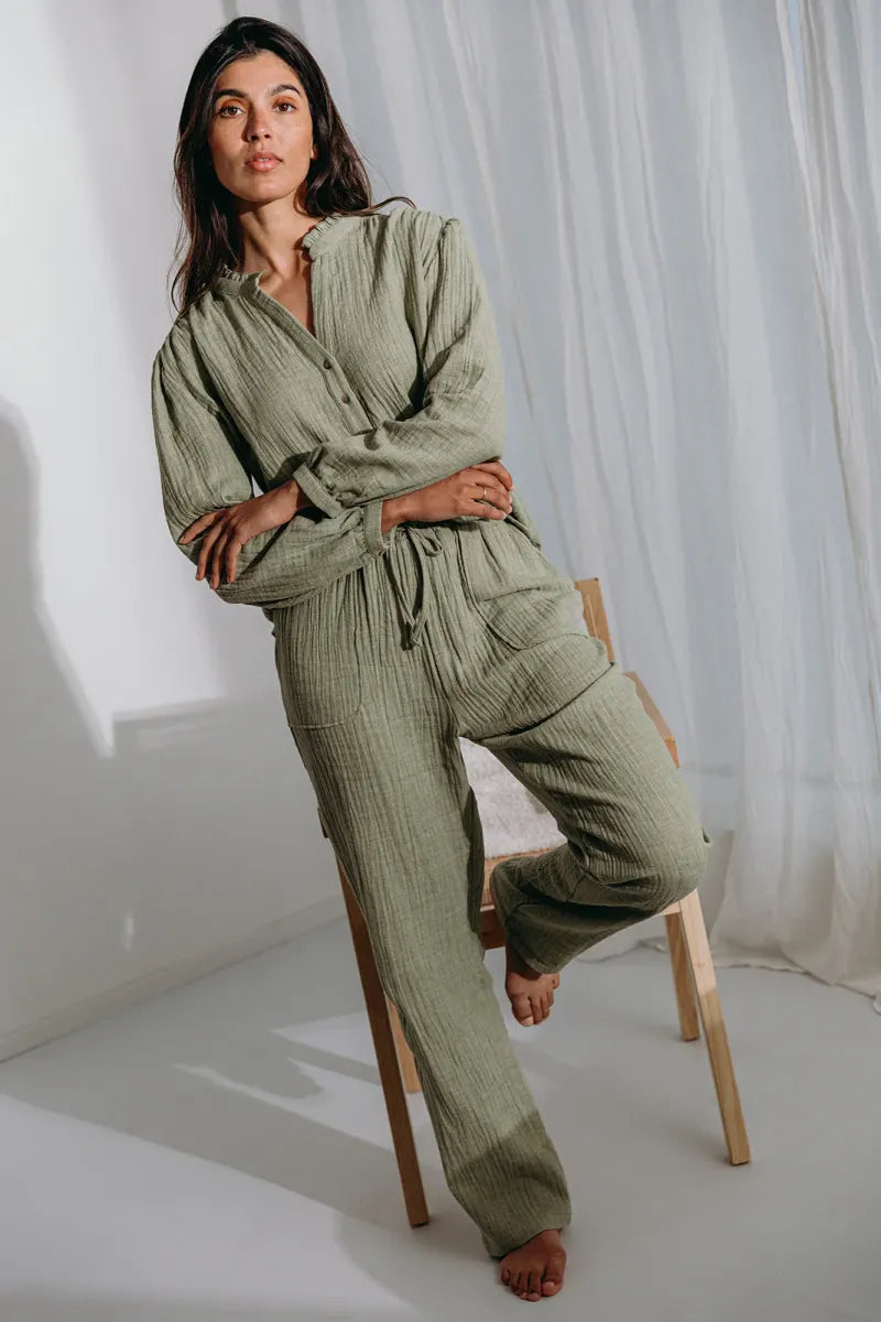 Alice et Maman- Pyjama Kiara Tetra Sage Green