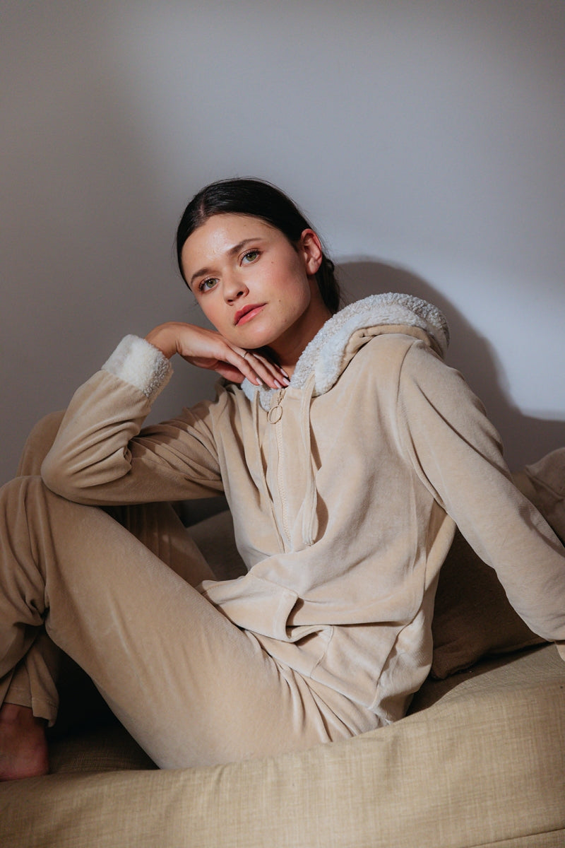 Alice et Maman- Homewear Julia Velours Sand (Hoodie)