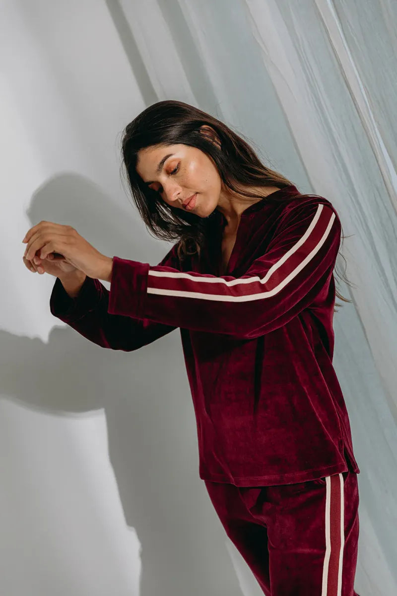 Alice et Maman- Homewear Kate velours plum