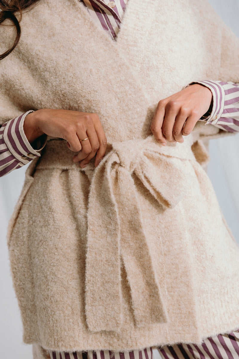 Alice et Maman- Gebreide Wikkeljas/riem bouclé latté