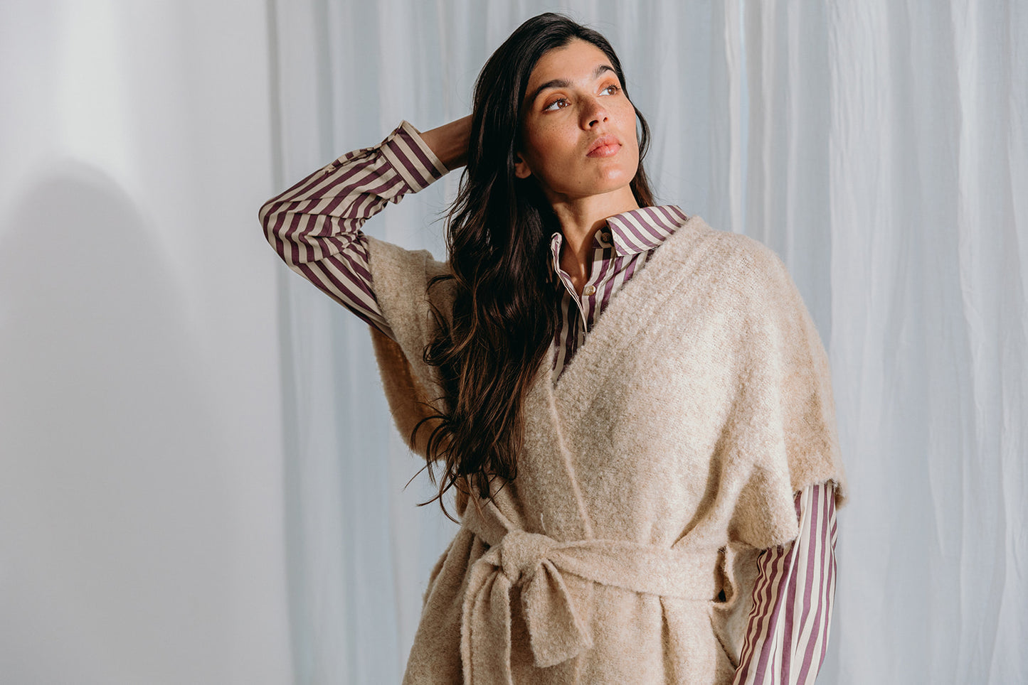 Alice et Maman- Gebreide Wikkeljas/riem bouclé latté